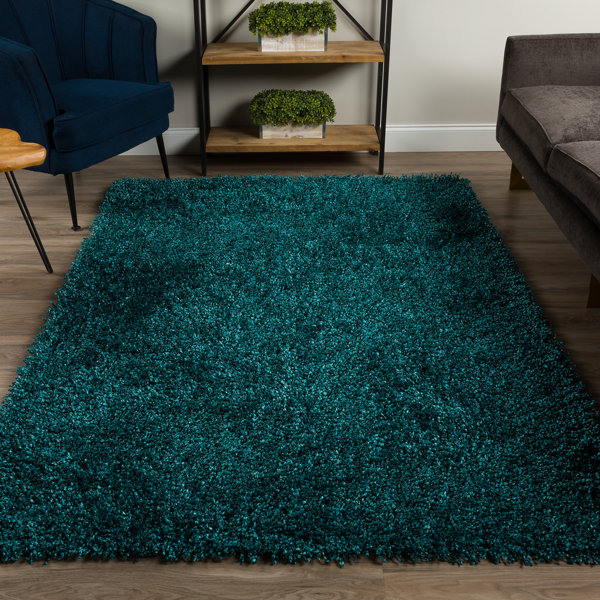 Winston Porter Stjohn Shag Dark Teal Area Rug & Reviews Wayfair
